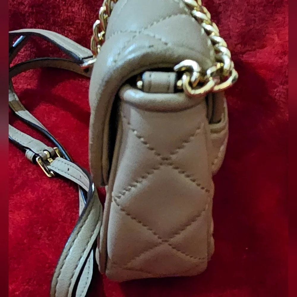 Michael Kors Mini Quilted Tan Crossbody Bag
